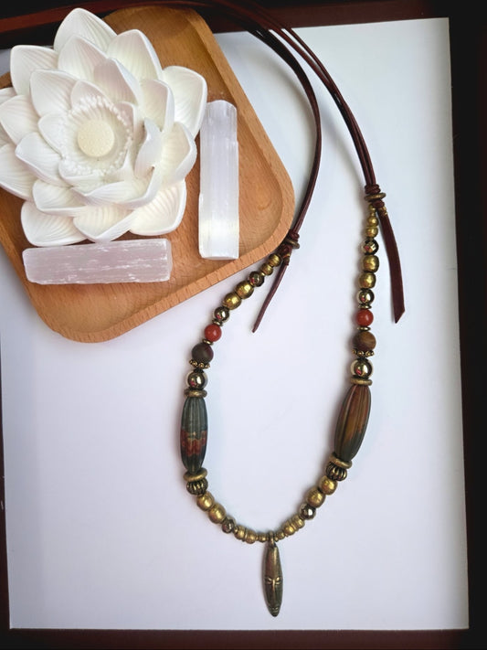 African Mask Necklace