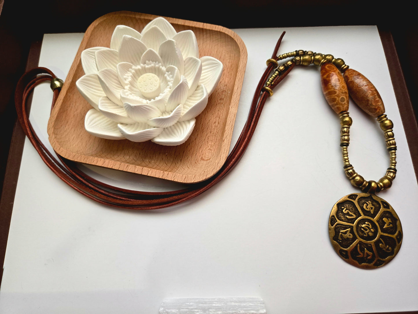 Om Mani Padme Hum Pendant Necklace ~ 36" ~