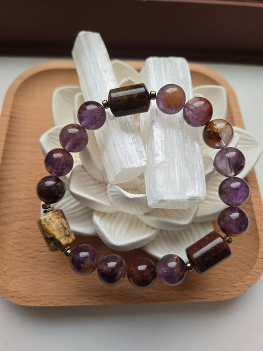 Super 7 & Laguna Lace Agate Bracelet