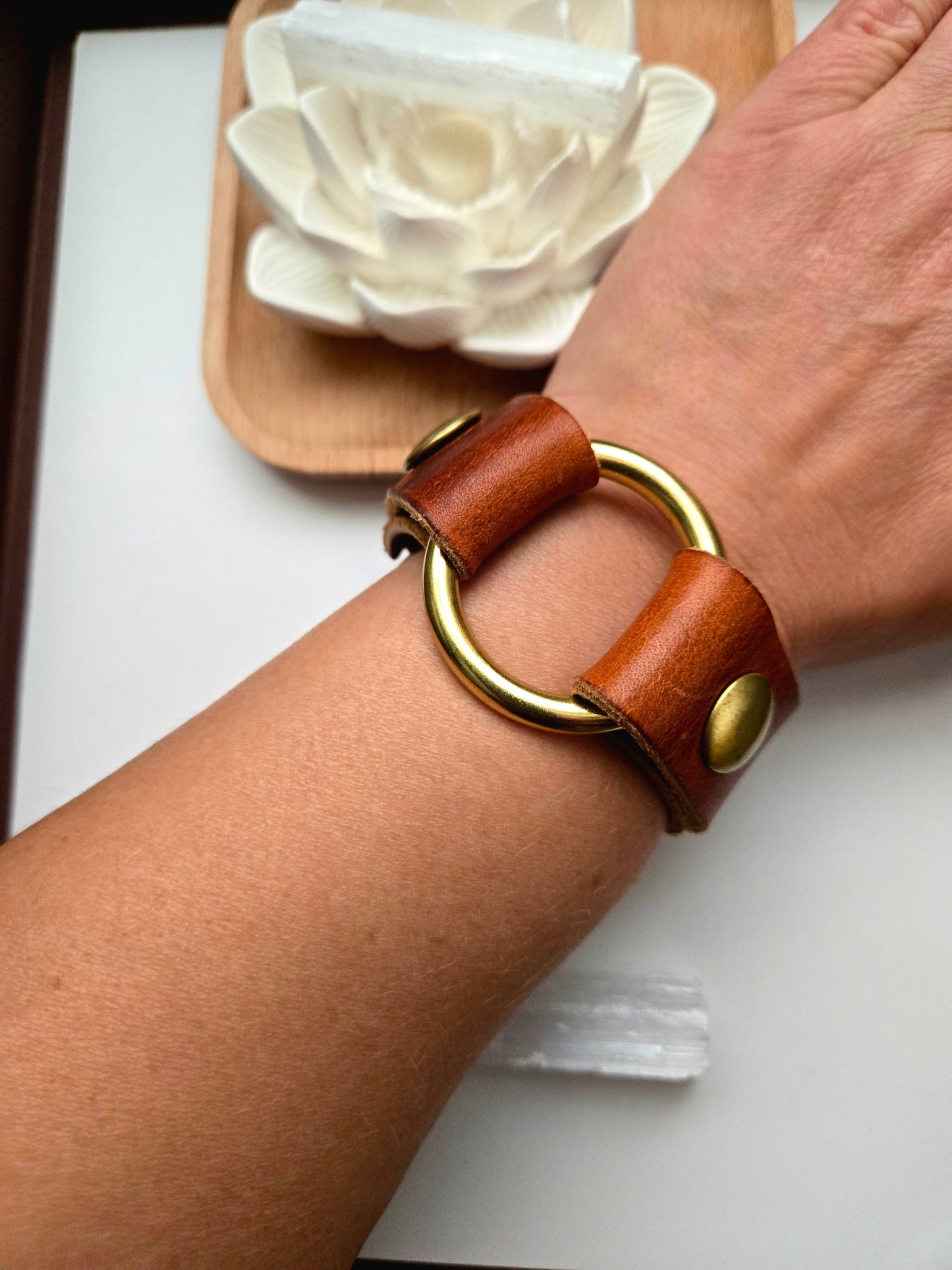 Leather O Ring Bracelet
