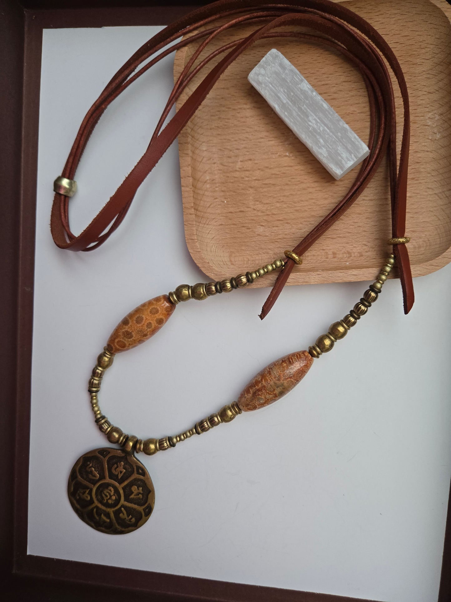 Om Mani Padme Hum Pendant Necklace ~ 36" ~