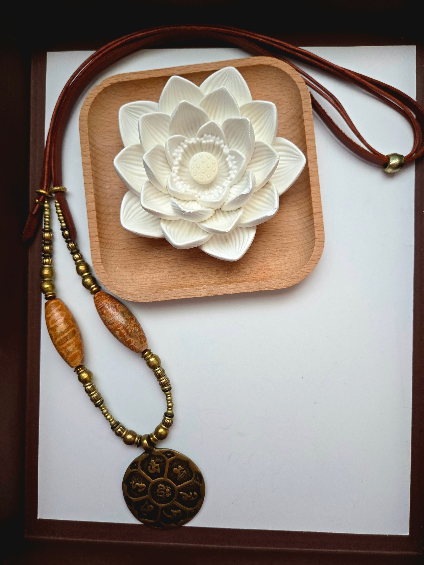 Om Mani Padme Hum Pendant Necklace ~ 36" ~