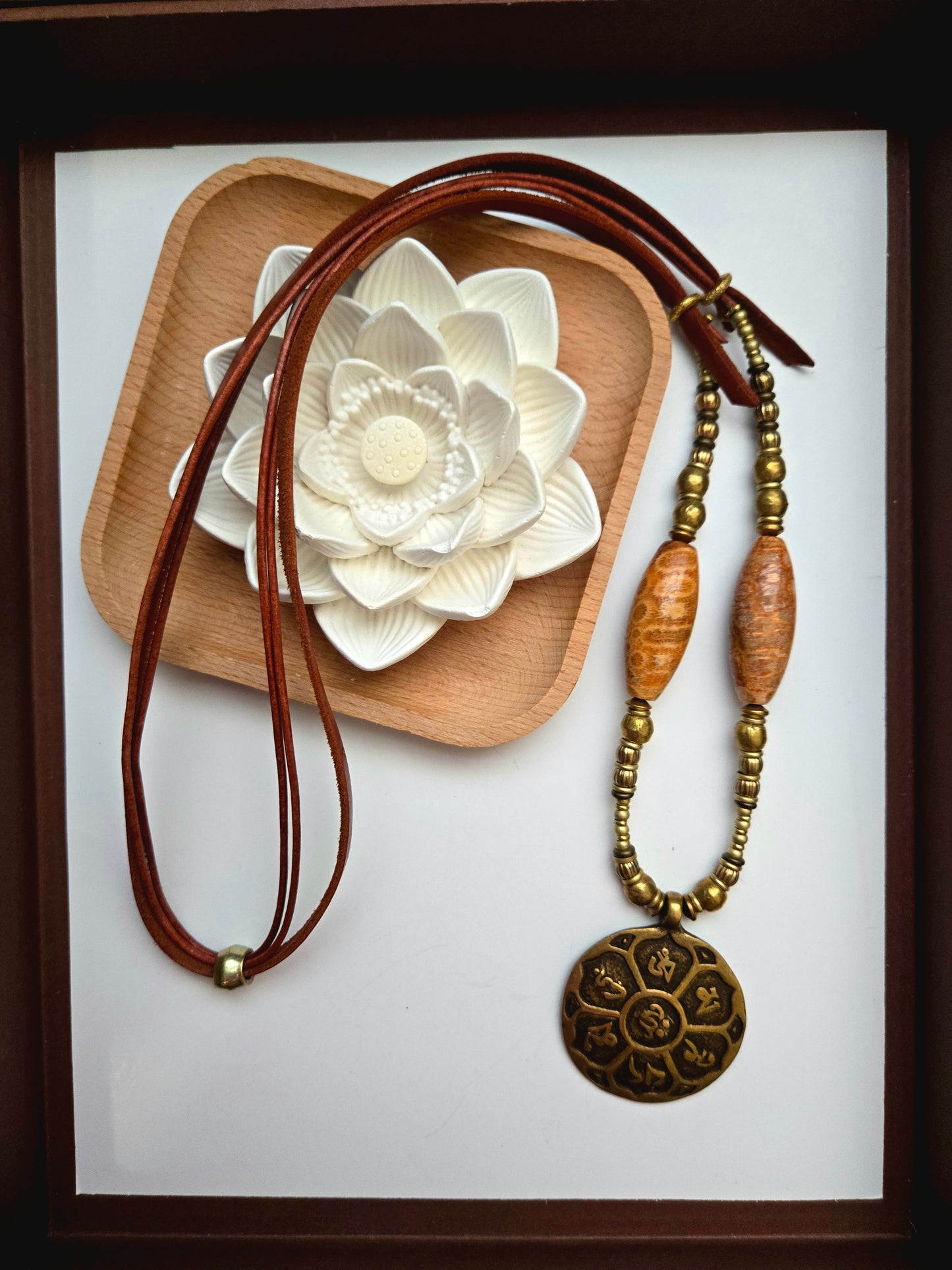 Om Mani Padme Hum Pendant Necklace ~ 36" ~