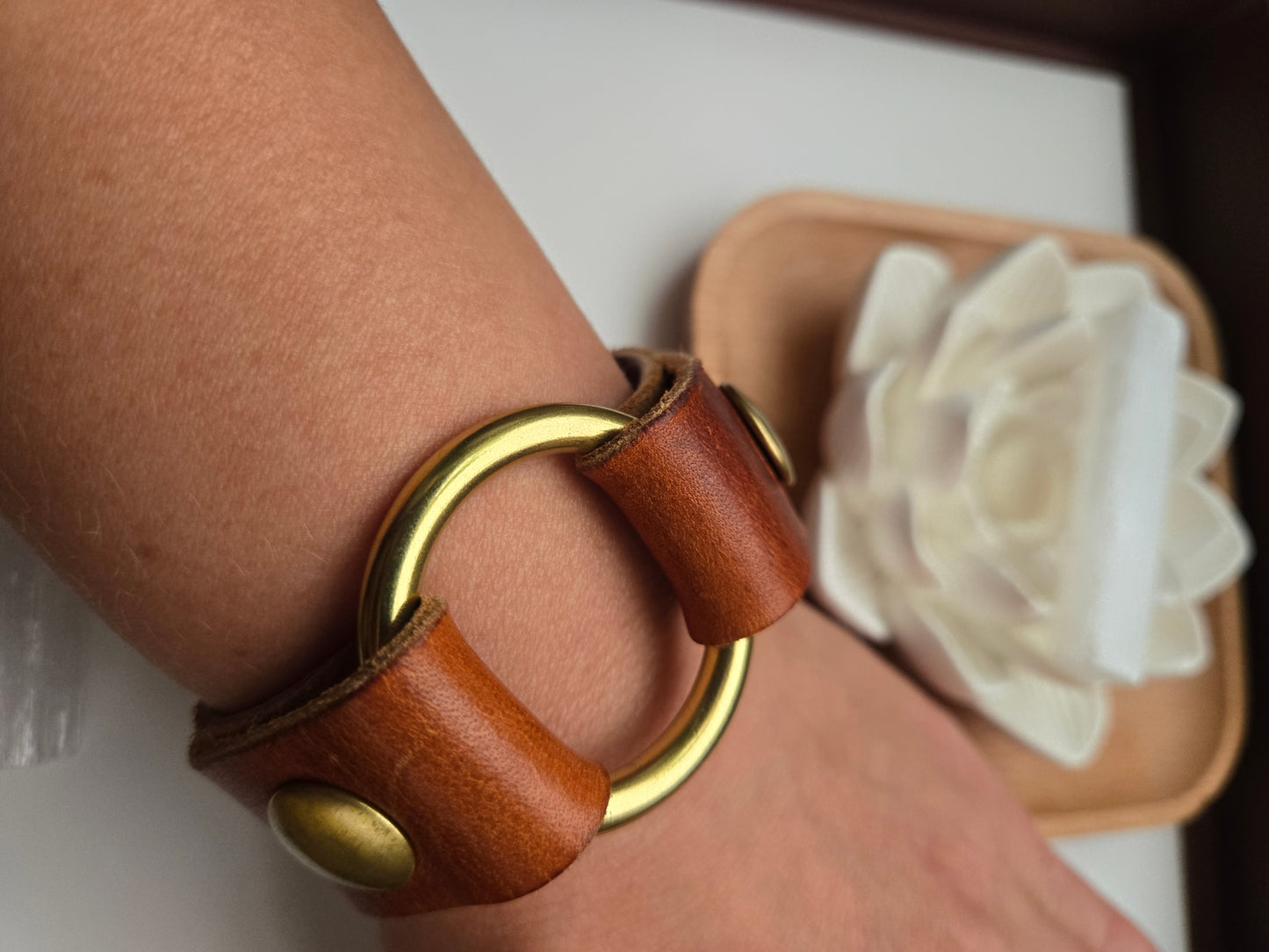 Leather O Ring Bracelet